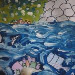 Dibujo sobre la contaminación del océano. Bina_ María Jimena #18 Leslie Abigail #11
